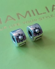 CHAMILIA 2 x Clip lock  Sunburst 925 sterling silver charms locks