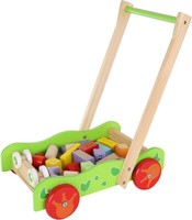 Kinder Spielzeug Lauflernhilfe Lauflernwagen Schubkarre Aus Holz Mit BauklöTzen