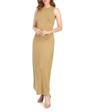 NEW PREMISE BROWN RAYON MAXI DRESS SIZE L $88
