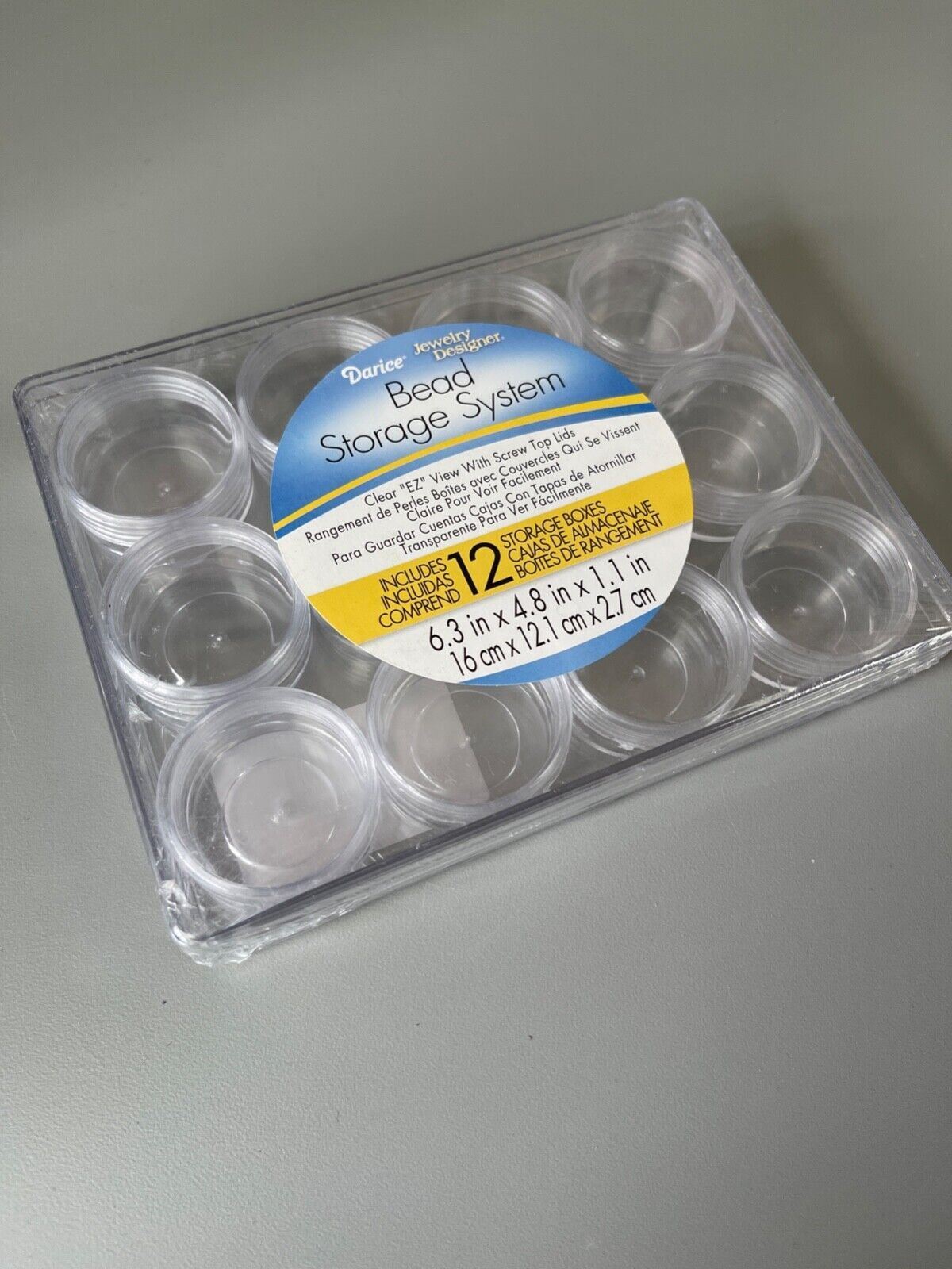 Darice Jewelry Bead Storage System Includes 12 Small Clear View Screw