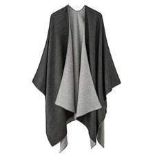 Shawl Wraps for Women, Elegant Knitted Cape Open Front Poncho Scarf Style2