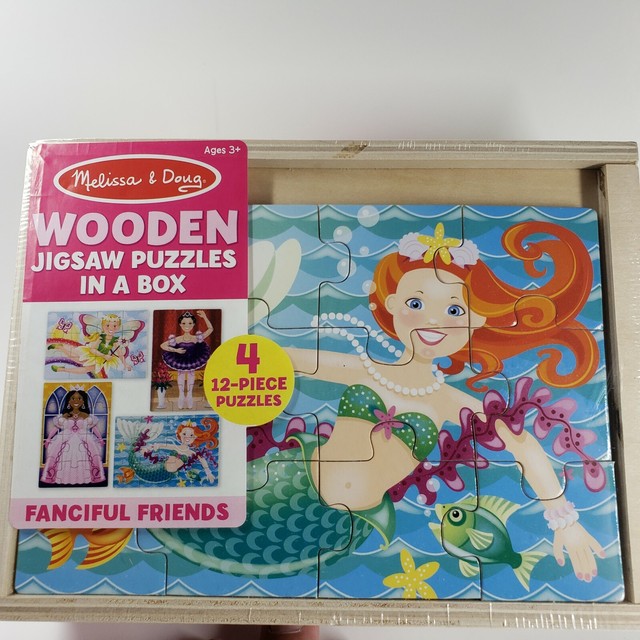 melissa and doug wooden puzzles in a box