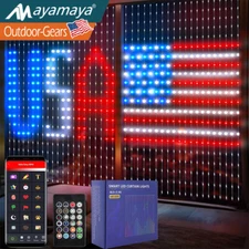 400 LED Smart Curtain Lights 6.6x6.6ft APP Remote Control for 4th of July Decor