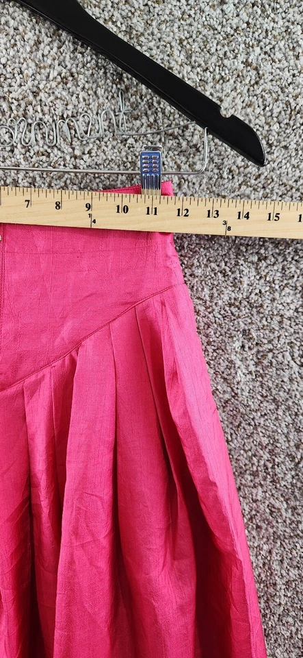 Юбка Mexx розовая трапециевидная 80-е передняя на молнии V передние карманы женская размер 8 - Изображение 4 из 4