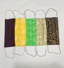 LOT OF 5!  Reusable, Washable Face Mask cotton with pocket for filter.