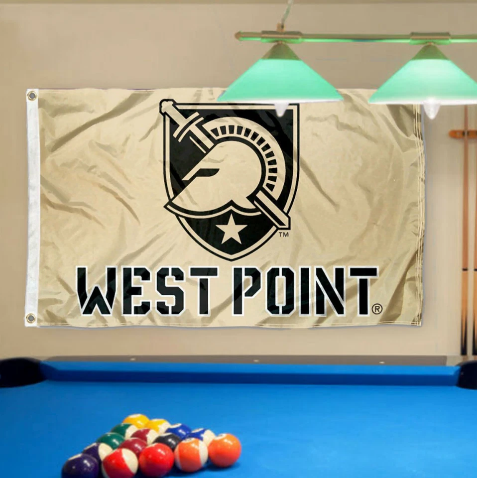 PUNTO OESTE 3 X 5 BANDERA EJÉRCITO CABALLEROS NEGROS HOMBRE CUEVA BANDERA 3X5 EE. UU. TAILGATING NUEVO Foto 3 de 4