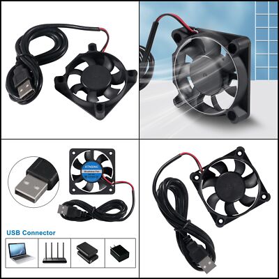 6PCS 50mm Brushless Cooling Fans w/USB - 50mm x 10mm DC 5V Fans