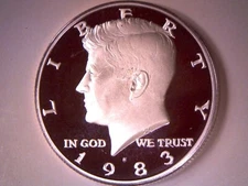 1983 PROOF CLAD KENNEDY HALF DOLLAR "FREE SHIPPING"