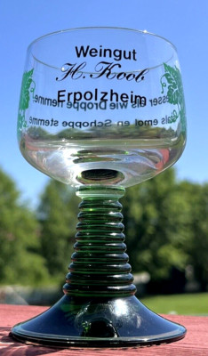 Weingut H. Koob Roemer Green Beehive Style Wine Glass 4 3/8'' T,  Germany