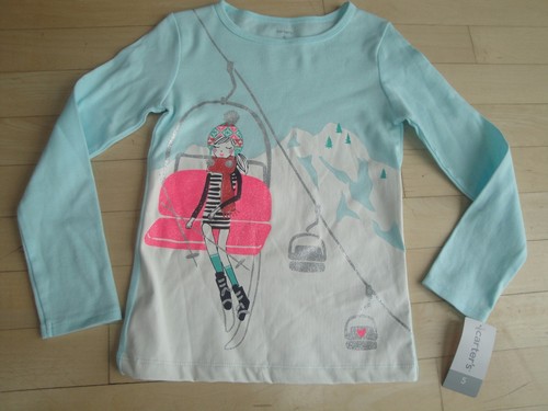 Carters Girls Long Sleeve Blue Ski Tee Size: 5 - Picture 5 of 5