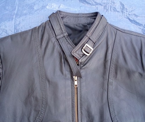 VTG Sears The Leather Shop Leather Bomber Motorcycle Jacket Women's 14 NWOT - Picture 3 of 6