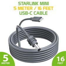Cellet 5-Meter / 16-Feet USB-C to DC Power Cable Compatible with Starlink mini