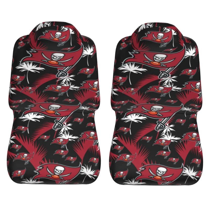 2pcs Tampa Bay Buccaneers Elastic Car Seat Covers Hawaii Printed Seat Cover Soft
