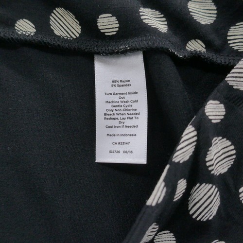 Talbots Womens Soft Knit Midi Wrap Skirt Large Black Beige Polka Dot Pull On NEW - Picture 10 of 11