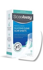 ScarAway Clear Silicone Scar Sheets, White, 10 Count