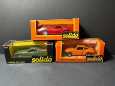 Lot of 3 Solido Porsches, 1/43, 928, 924 Turbo, 911 Turbo, w/boxes