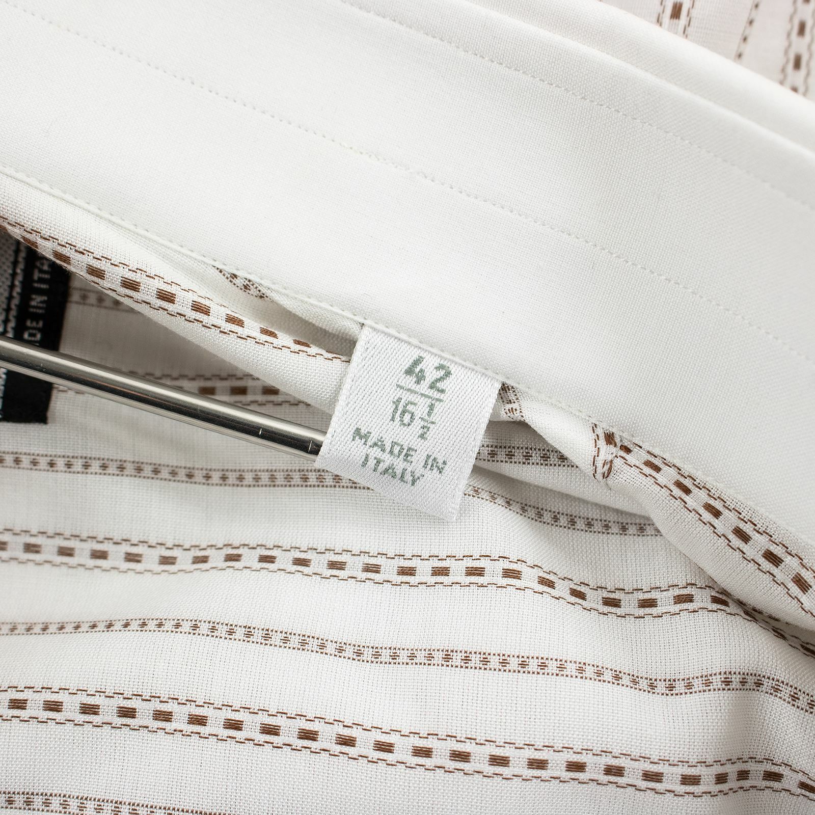 Ameri Brown White Cotton Striped French Cuff Cont… - image 5