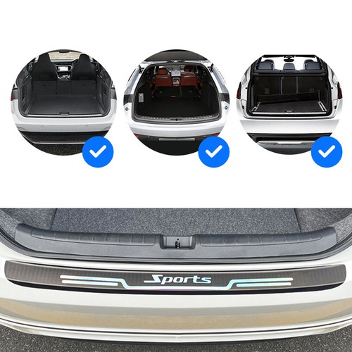 Black Car Rear Bumper Trunk Guard Cover Protector Trim Decal Sticker Accessories - Picture 9 of 11