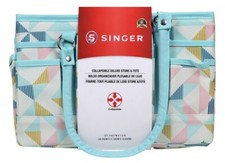 SINGER Collapsible Deluxe Storage Tote - Geometric Print for Crafts Sewing