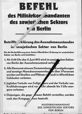 > KOPIA plakatu z nakazem blokady wyjścia po 17 czerwca 1953 SMAD