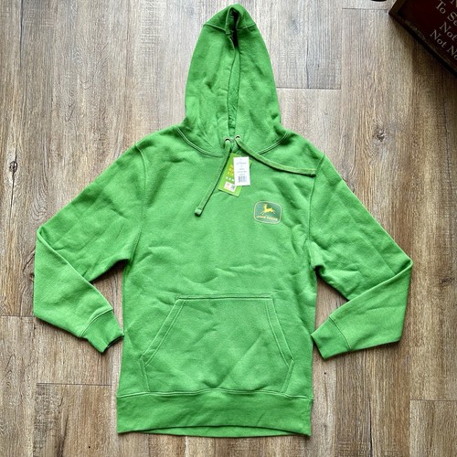 John Deere Licensed Green Quality Farm Equipment Hooded Sweatshirt Mens Size: S
