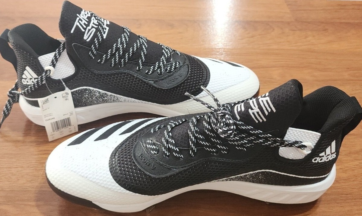 Mens Baseball Cleats Size 14 Black & White Adidas Icon V Boost Metal Spikes adidas Men main image 3