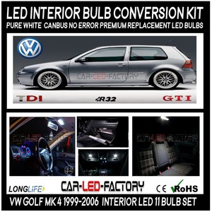 Details About Premium Led Interior Lighting Kit Vw Golf Mk 4 Gti R32 Xenon White 6k Pack