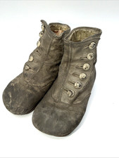 Antique Victorian Child s Button-Up Leather Boots Late 1800s Early 1900s