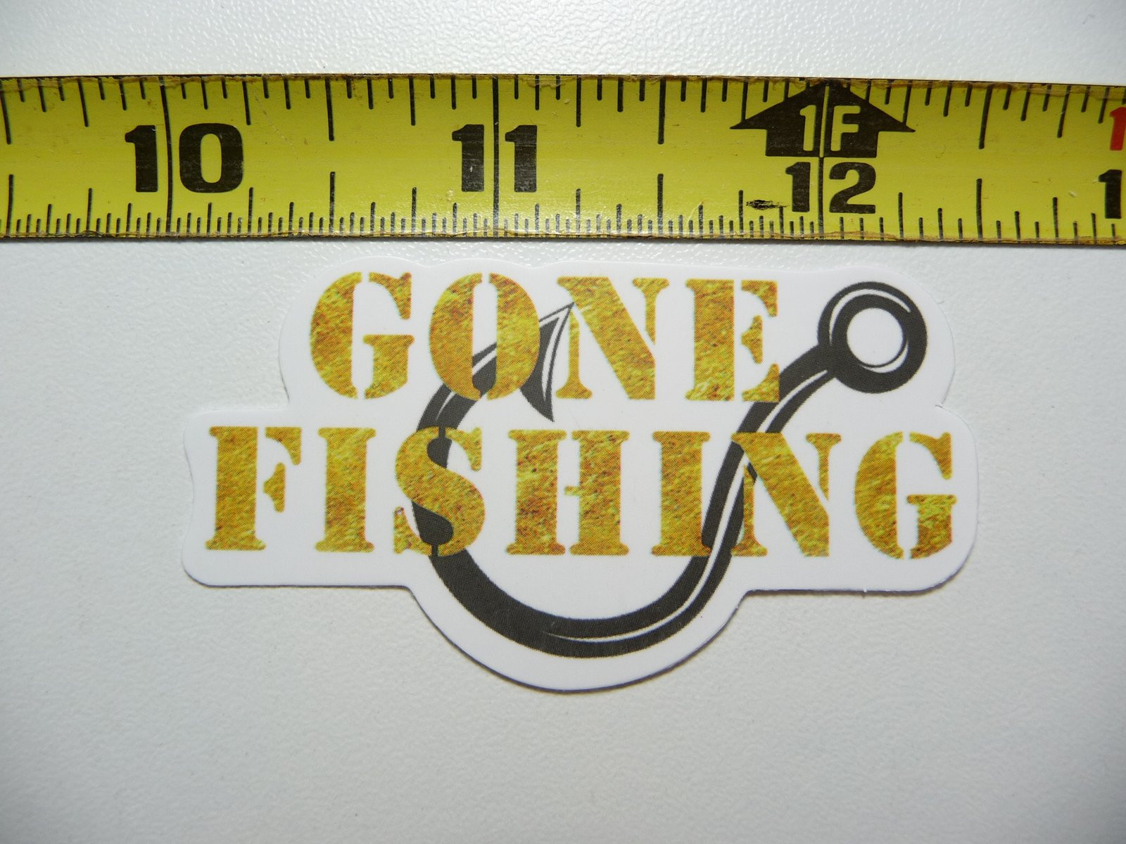 Gone Fishing Big Hook Fish Decal Sticker for Sports Outdoor Life Hobby