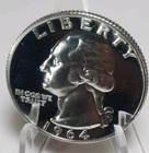 1964 Washington 90% Silver Quarter 25C, Uncirculated. Uncertified, Ungraded.