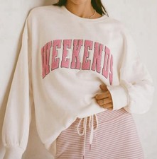 Z-SUPPLY - S Oversized Weekends Sweatshirt-Bone Pink Size Small Relaxed Fit