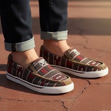 Twisted X Mens MHYC023 Serape Southwestern Slip On Moc Toe Loafers Shoes 12M