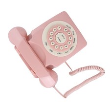 .  Telephone Old Fashioned Landline Phone Corded 80 apos;s Pink Vintage With Voic