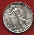 1943 BU UNCIRCULATED WALKING LIBERTY SILVER HALF DOLLAR