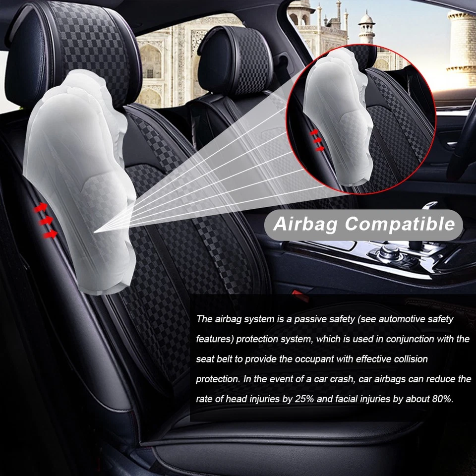 Faux Leather Car Seat Cover Full Set For Honda Accord/Civic/CR-V/Clarity/Insight - Image 3 of 4