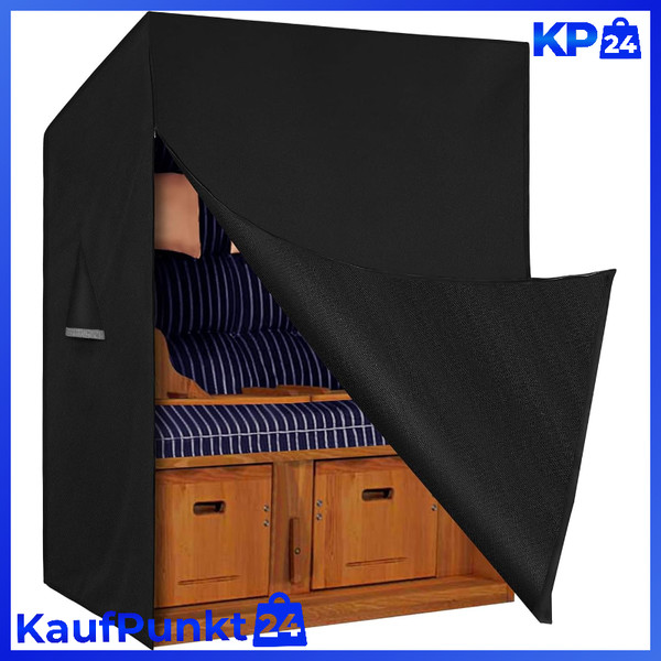 Strandkorb SchutzhüLle Wasserdicht 135X105X175Cm Oxford-Gewebe Schwarz-image