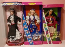 Lotto 3 Barbie Dolls Of The World Mattel Collection Anni 90