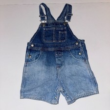VTG Y2K Baby Gap Light Denim Shortalls Cargo Overalls Adjustable Straps 2T