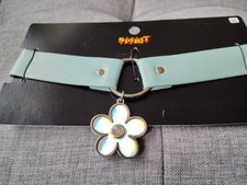 Spirit Holographic Flower Choker Necklace Costume Accessory Light Green
