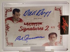 Leaf 2023 Ultimate Hockey Signatures 2 Dick Duff Bobby Rousseau Auto 4/5 #US2-4