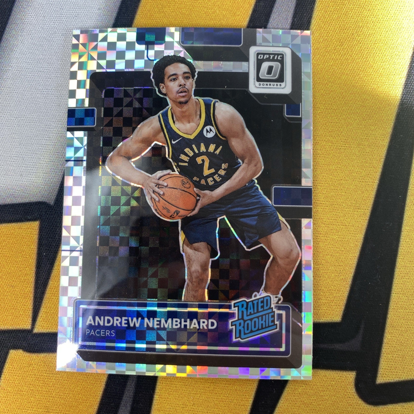 2022-23 Panini  Optic - Rated Rookie Andrew Nembhard #230 Checkerboard Prizm