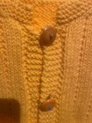 Toddler sweater 4T, yellw, fine Italian imported wool,buttons&pockets, hand-knit — photo 2