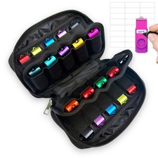 WesData USB Flash Drive Storage Case, 20 Slots Electronic Organizer, Black Carry
