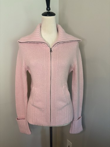 Cárdigan Suéter Oxford Fulham Para Mujer Rosa Corderos Lana Angora Cremallera Talla Grande - Imagen 1 de 6