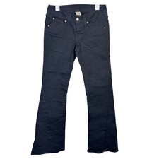 True Religion Womens Jean 30 Black Flare Denim Disco Joey Rhinestone Embellished