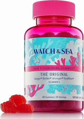 WATCH & SEA Hair Flourishing Gummies, Longer, Thicker Hair, EXP 2027, New Sealed