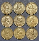 Lincoln Cents. Lot Of 9. 1953, 54, 55 P, D, S. Maybe Fine Or Better Condition