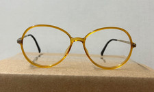 VTG Viennaline 1265 Eyeglasses Frame 55-16-125 Round Oversize Retro Clear Yellow