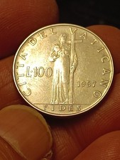 🇻🇦 CITTA' DEL VATICANO 🇻🇦 Moneta 100 LIRE 1957 PAPA PIO XlI 