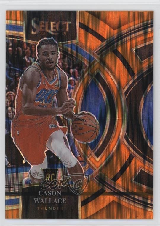 2023-24 Panini Select Premier Level Orange Flash Prizm Cason Wallace #103 0c4